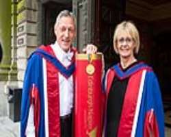 Wells along with his wife Margot was honored by Edinburgh Napier University with a Doctorate of Science in  July 2014.